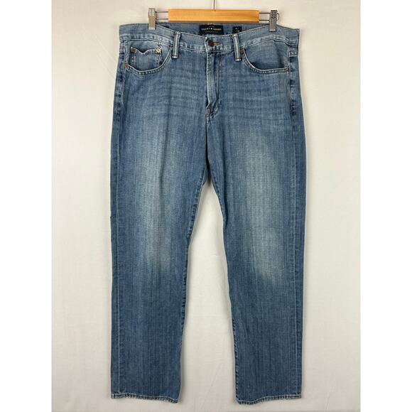 Lucky Brand 363 Vintage Straight Leg Blue Denim Jeans Men's Size 34x32 - Picture 1 of 12